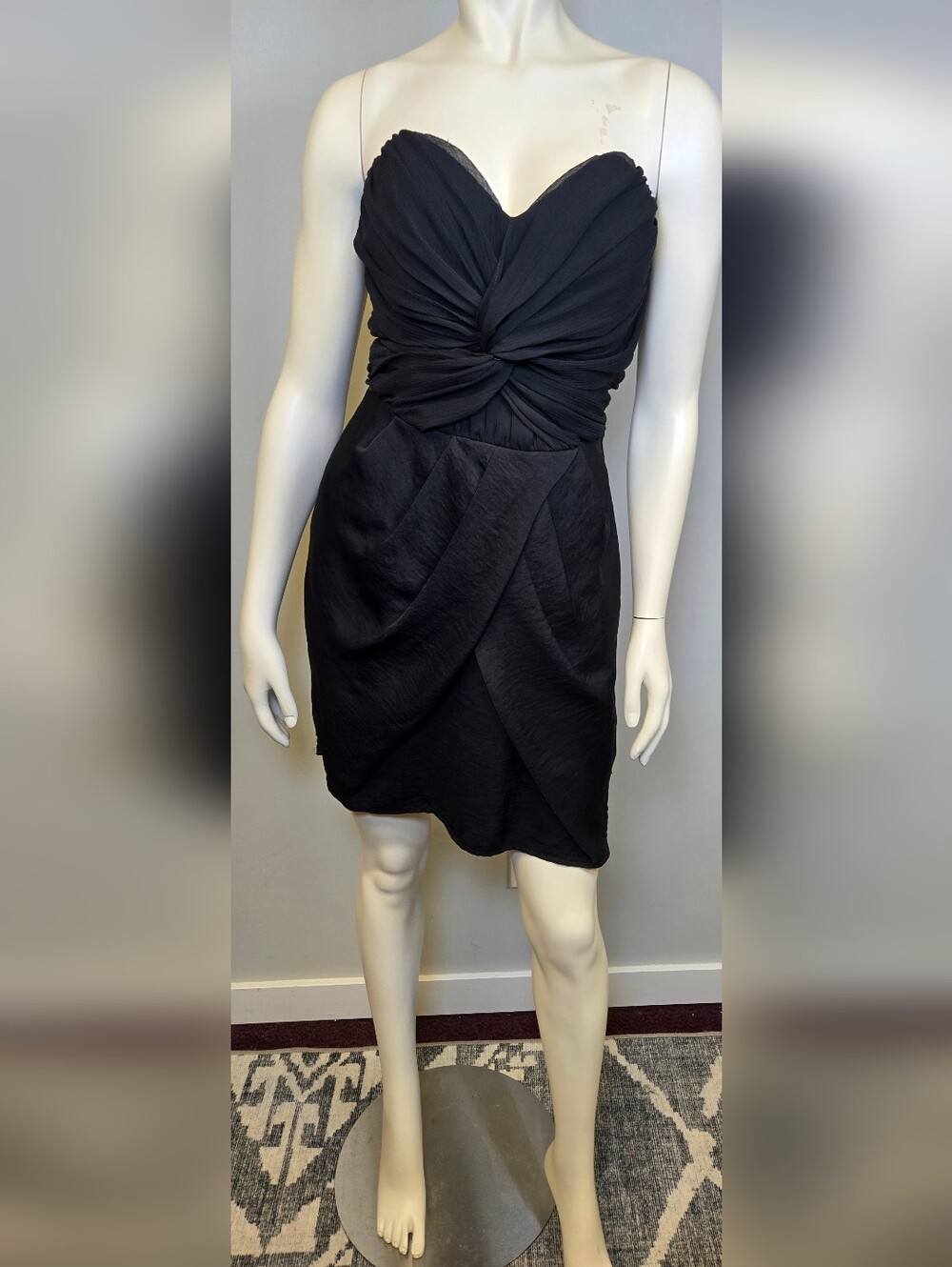 Kismet Black Strapless Sweetheart Cocktail Mini Dress Size M